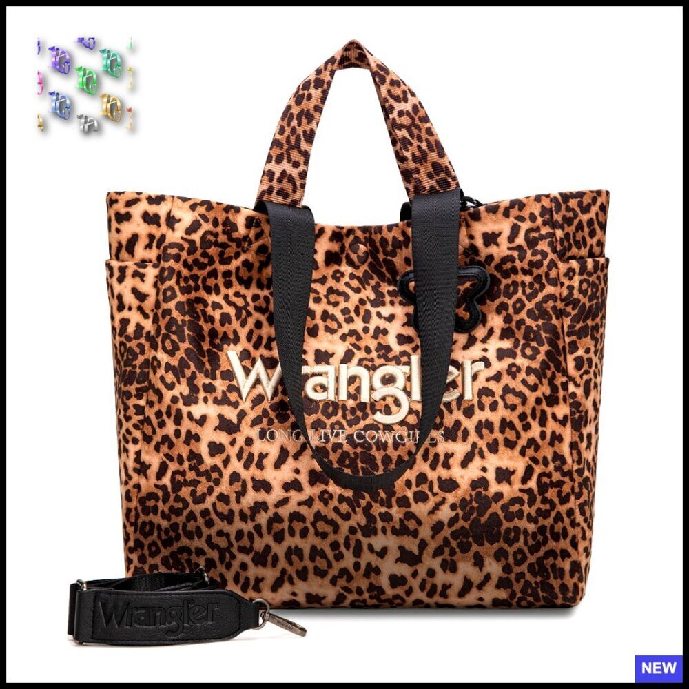 Large Leopard Print Tote Bag Spacious Multi-Pocket Designer Purse Travel Work